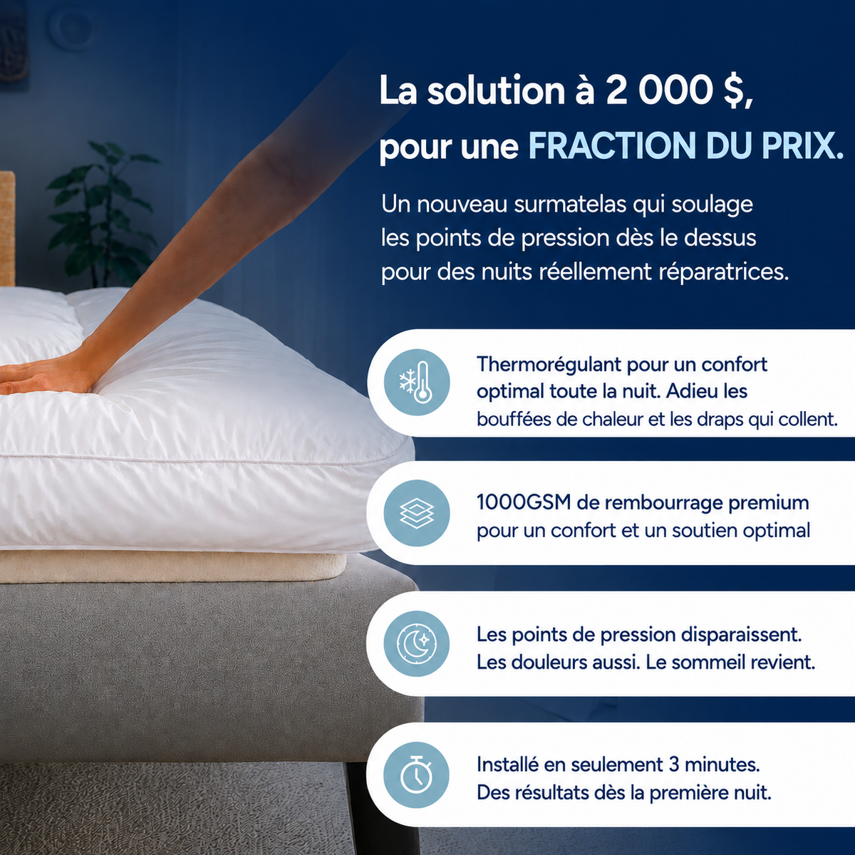 Cocoon™ 1000 GSM Luxury Quilted Premium Mattress Topper