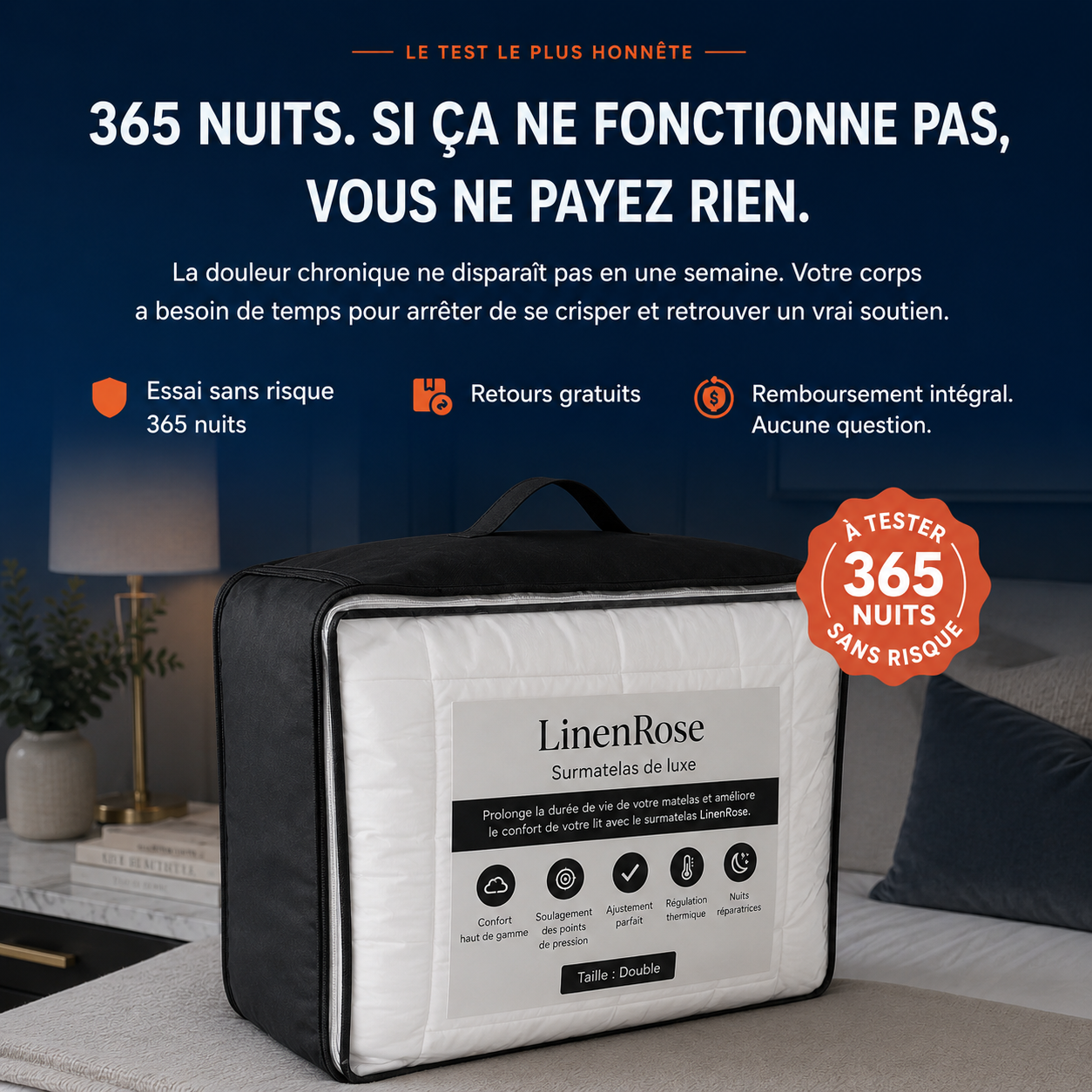 Cocoon™ 1000 GSM Luxury Quilted Premium Mattress Topper